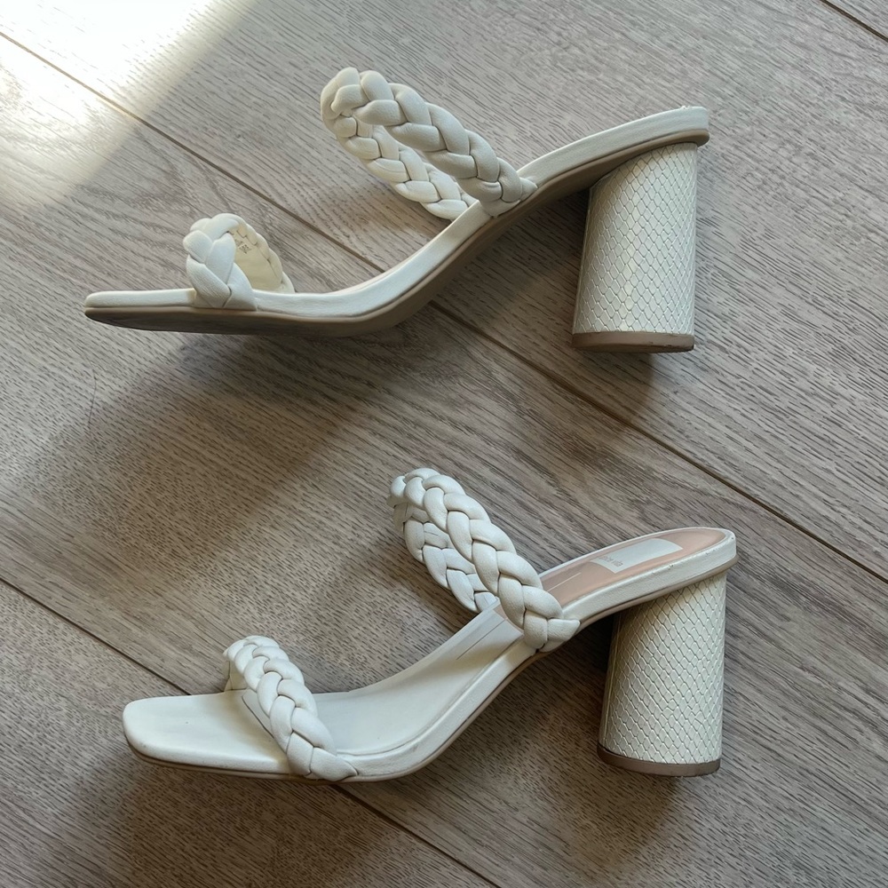 Dolce Vita Nairi braided strap heels in Ivory - Picture 3 of 6